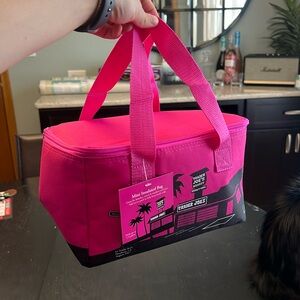trader joe’s mini insulated tote bag pink